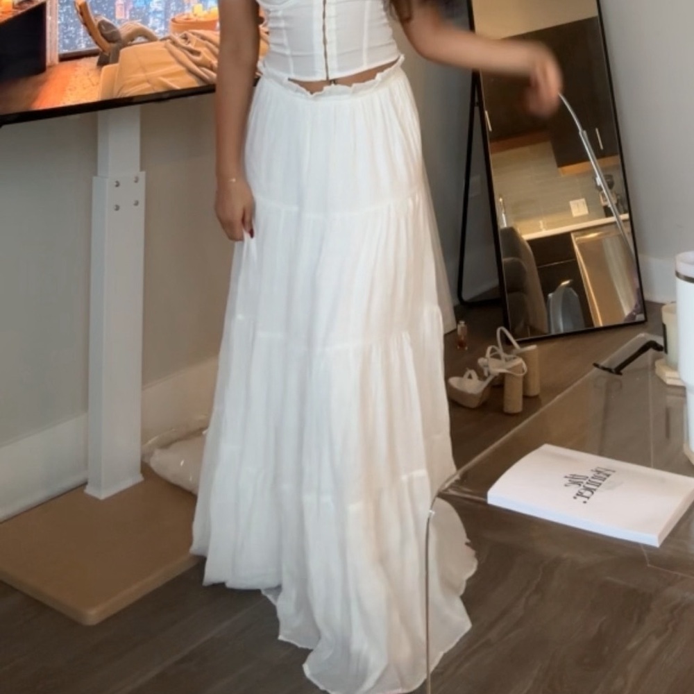 Princess Polly white maxi skirt
